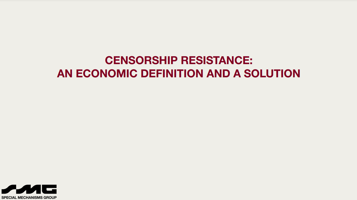 An Economic Definition for Censorship Resistance - Censorship.wtf