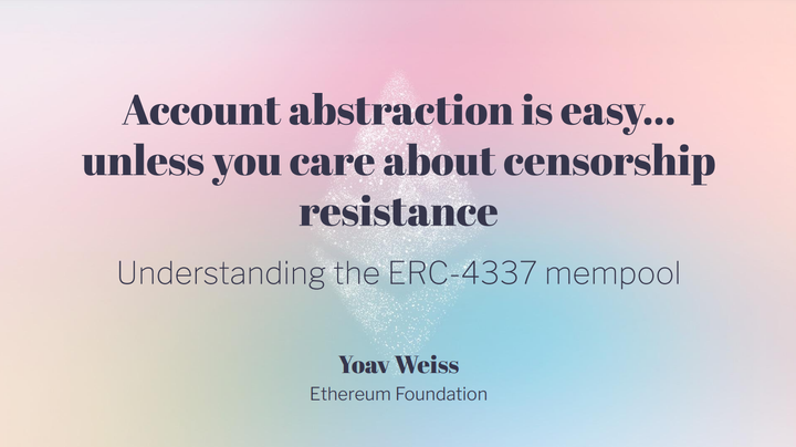 Account Abstraction is easy, except for Censorship resistance - Censorship.wtf