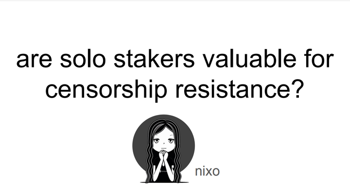 Are Solo Stakers Valuable for Censorship Resistance ? - Censorship.wtf