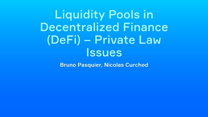 Law issues about liquidity pools